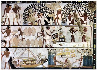 Bức tranh mô tả cuộc sống lao động thường ngày ở Ai cập cổ